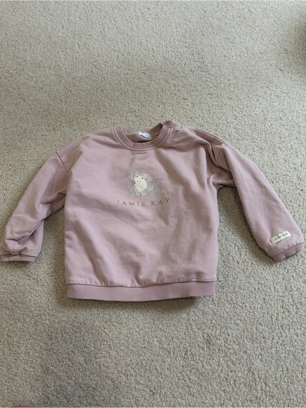 Jamie Kay Pink Cat Kitten Sweatshirt Size 2
